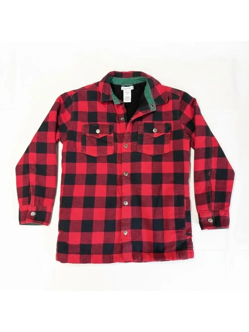 Tommy Bahama Boys XL 14 Red Buffalo Plaid Sherpa Lined Shacket Jacket